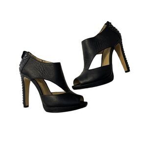 BCBG MaxAzria Leather ILMA Studded Heels Peep Toe